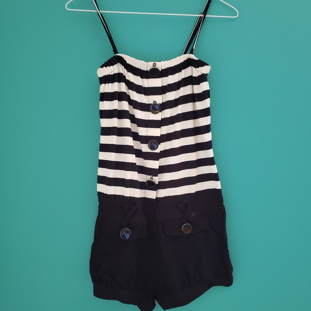 Vero Moda Black White Striped One Piece Romper